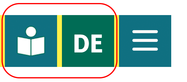 Detailed view menu, language selection easy language and German